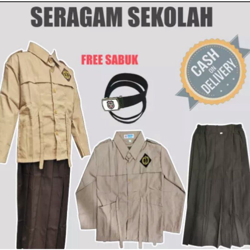 ROK REMPEL PANJANG PRAMUKA SD ANAK PEREMPUAN WARNA COKLAT ANAK KLS 1-6SD