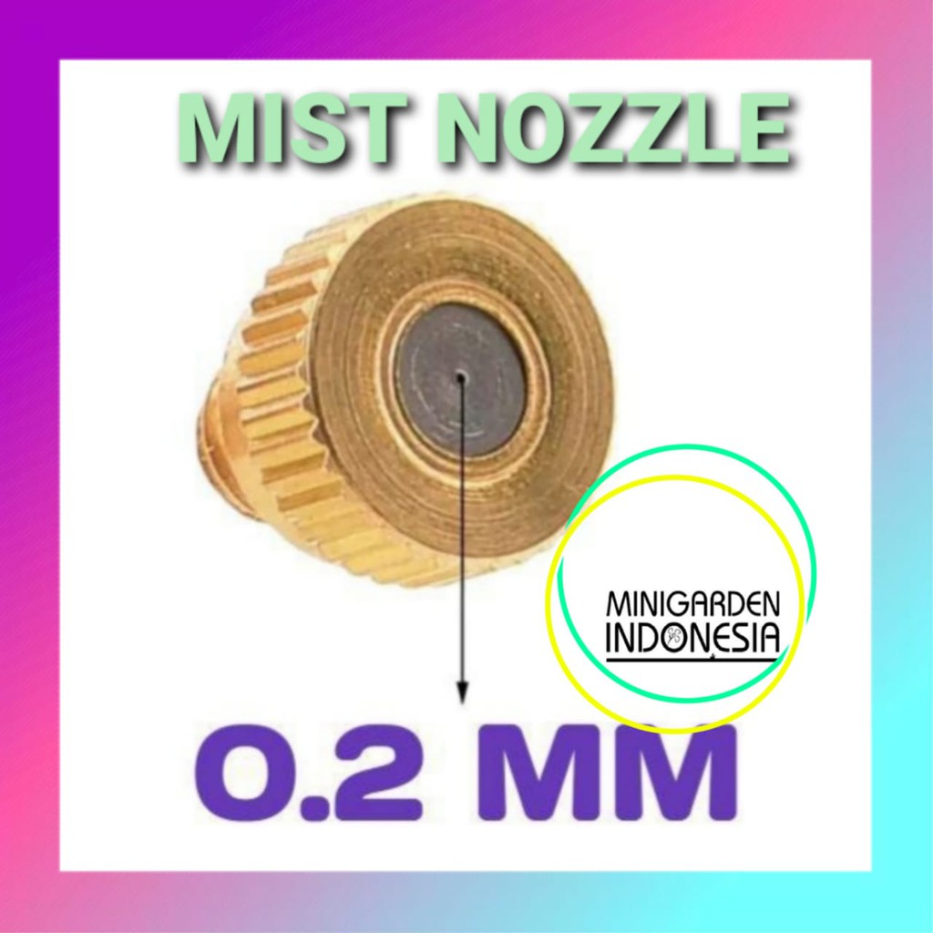 MIST NOZZLE KUNINGAN 0.2MM misting nozzle sprinkler air alat siram irigasi taman embun DRAT 3/16inch