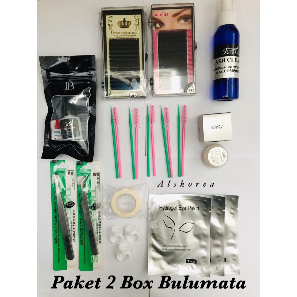 PAKET EYELASH EXTENSION MURAH DAN LENGKAP / PAKET BULUMATA 4 BOX / PAKET EYELASH EXTENSION BULUMATA