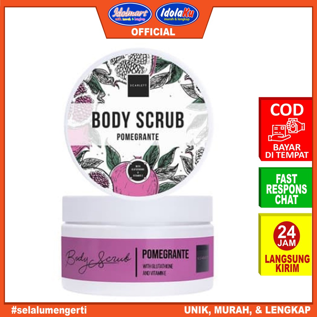 IDOLAKU Scarlett Whitening Body Scrub Pomegranate 250ml / Lulur Pemutih Kulit