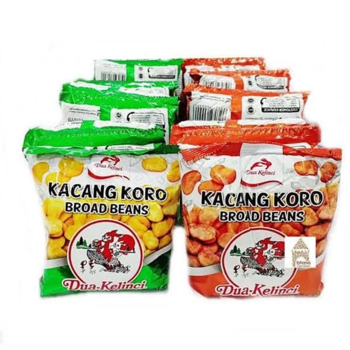 

Kacang Koro Dua kelinci 18gr rasa original dan pedas snacks jajanan