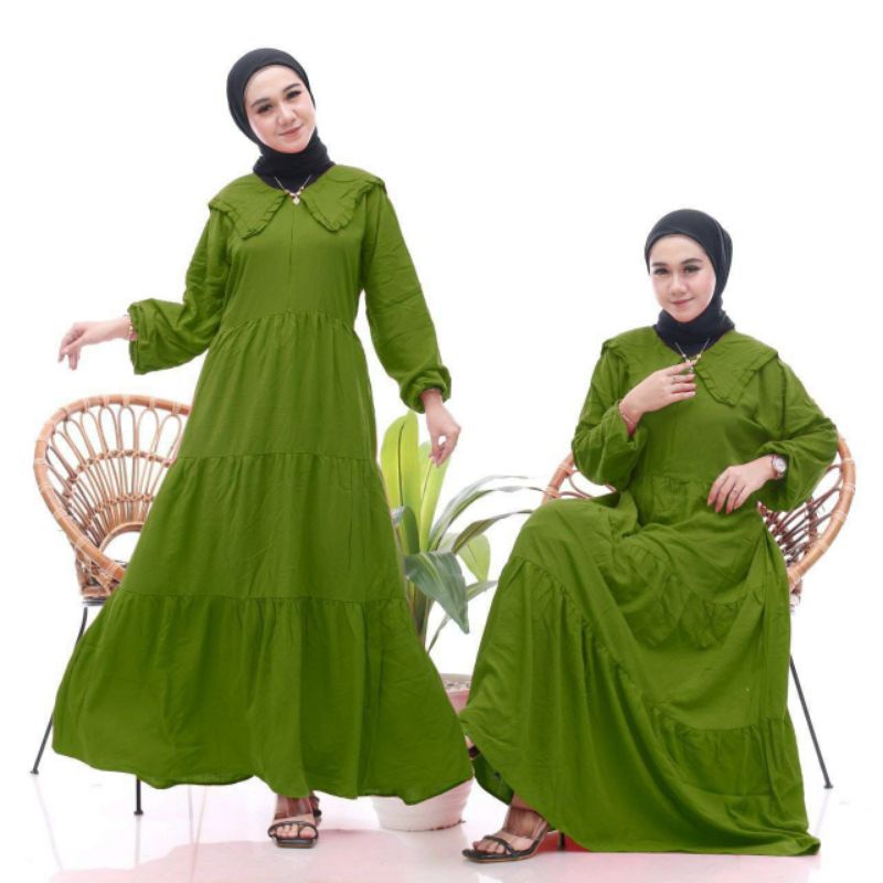 GAMIS SUSUN POLOS RAMPEL RAYON