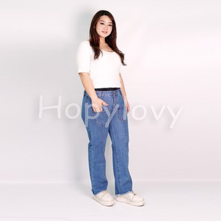 HOPYLOVY Celana  Boyfriend  Jeans Wanita Aurelia Kantong 