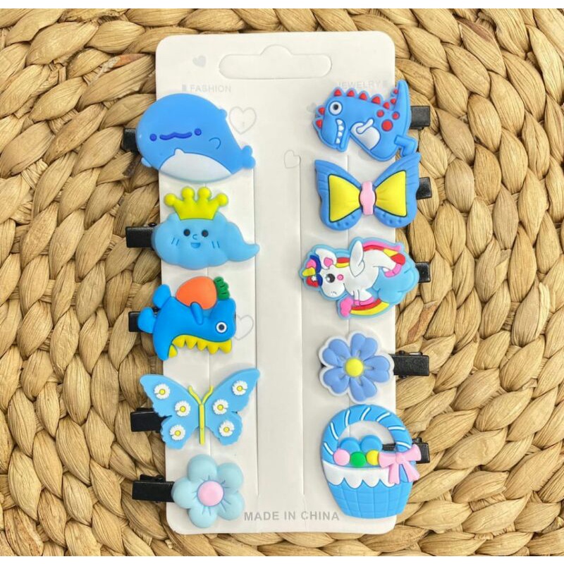 Jepit Rambut Anak Korea Seri Biru Set 10pcs