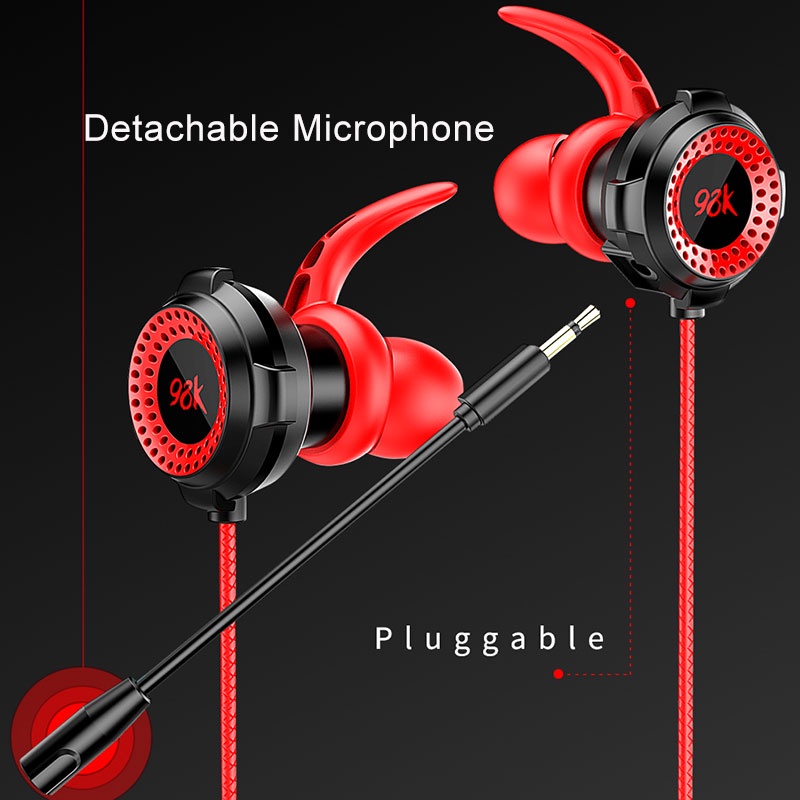 ⚡IN JKT Headset Gaming PUBG Bass Noise Cancelling dengan Dual Mic Mobile Earphone  Hifi Handsfree-3