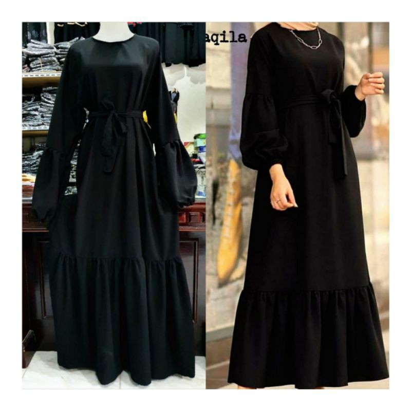 Abaya Saudi - Abaya Aqila /Abaya Saudi / Gamis Hitam / Dress Hitam / Gamis Arab / Abaya Arab