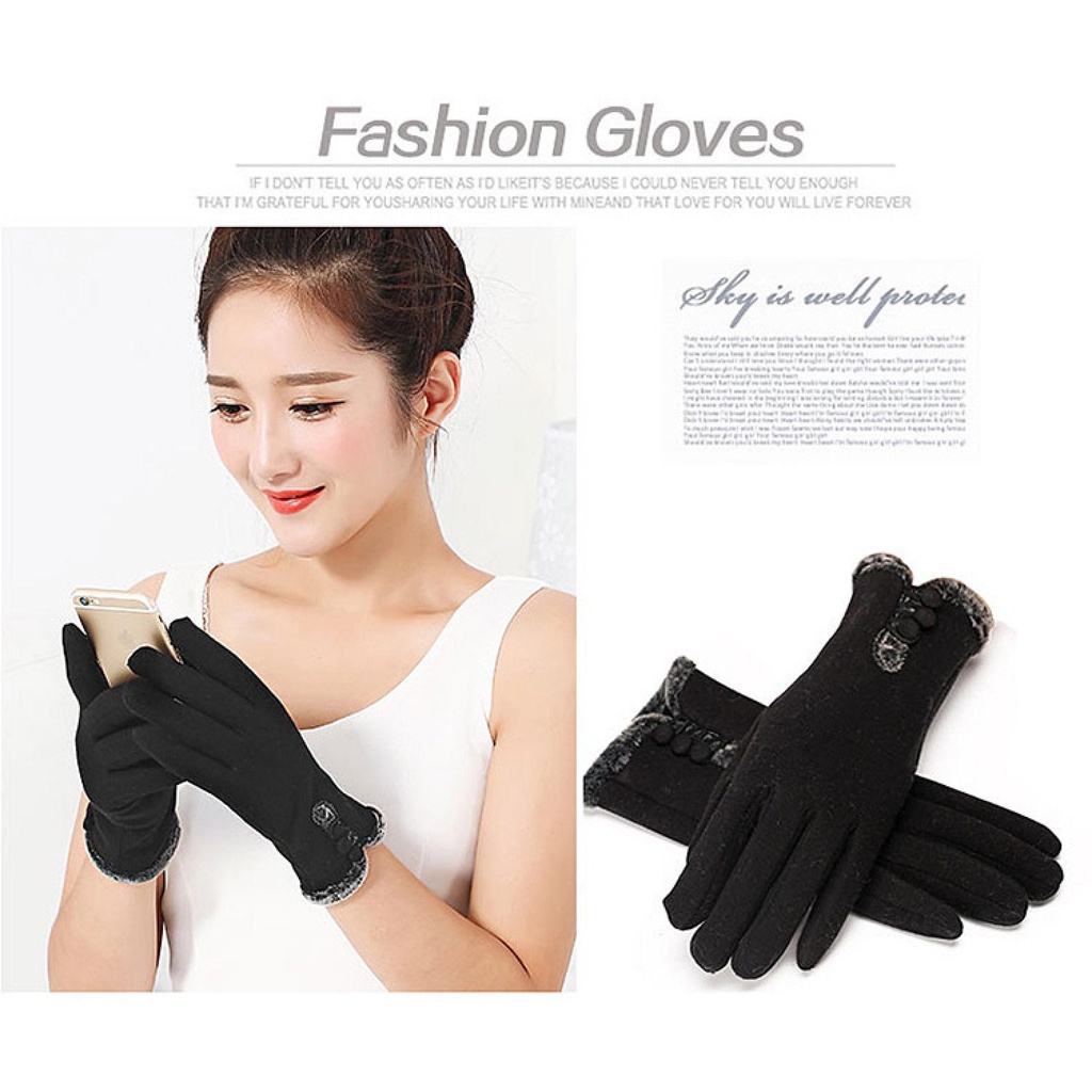 Sarung Tangan Wanita Touch Screen Winter Gloves / Sarung Tangan Motor Wanita Wol Anti Slip Murah / Sarung Tangan Wanita Motor Touch Screen Dewasa Panjang / Sarung Tangan Perempuan Cewe Cewek Dewasa Untuk Motor Kain Tebal Polos Original