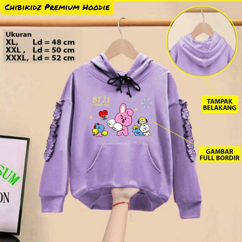 HOODIE BT21 PREMIUM QUALITY / CHIBIKIDZ HOODIE BT21 BORDIR / JAKET HOODIE BT21