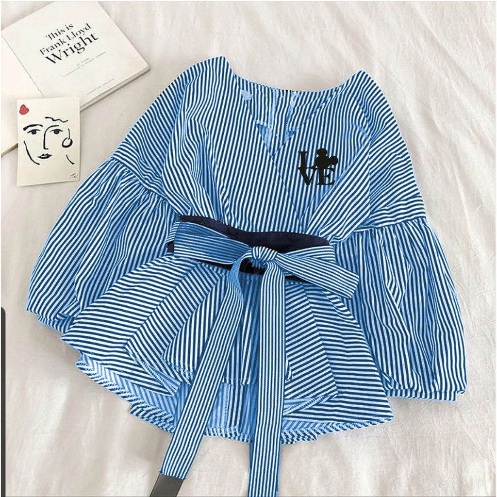 FWG - BLOUSE DAIMA / BLOUSE SALUR / BLOUSE KOREA / ATASAN TERBARU  / ATASAN WANITA-4
