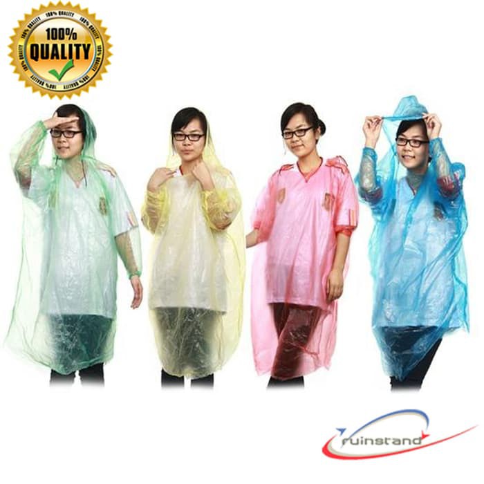 Disposable Rain Coat Jas Hujan Tipis Sekali Pakai - Random Color