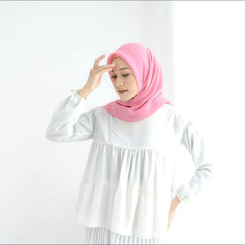Hijab Cantik Segi Empat Pollycotton - Dusty Pink