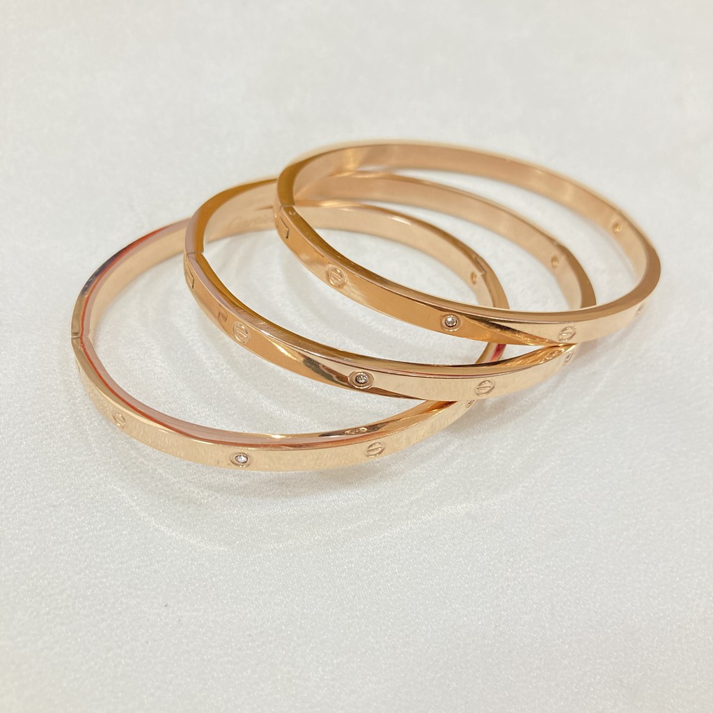 Gelang Titanium Branded Set 3 Pcs Permata Aksesoris Perhiasan