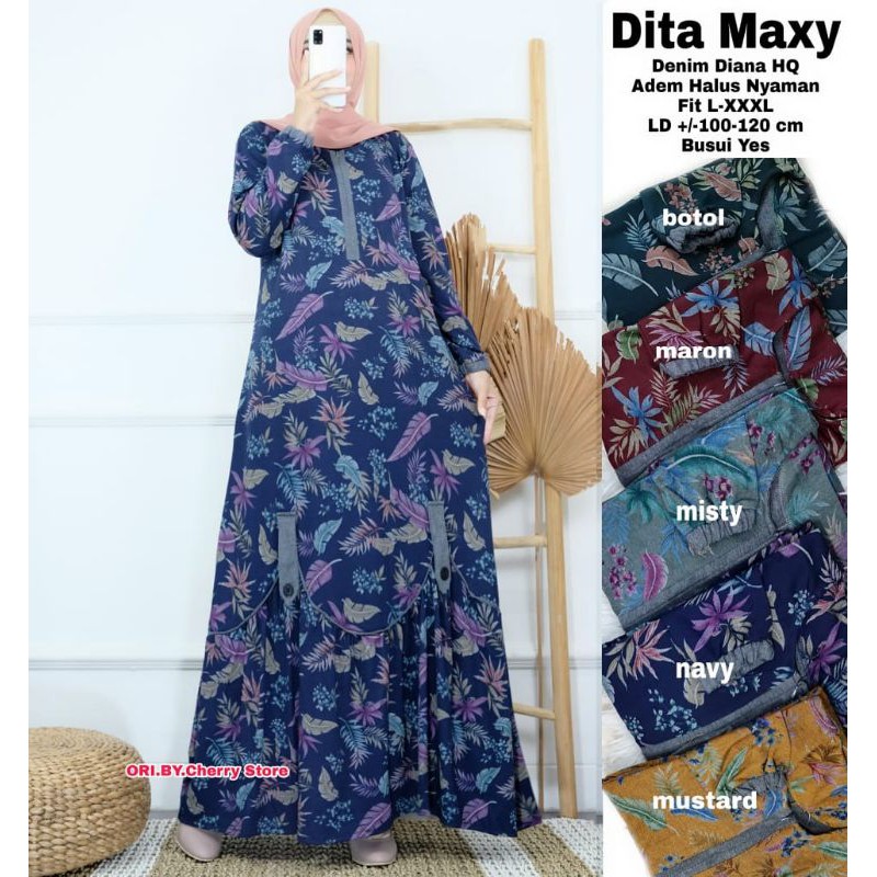 Dita maxy dress denim diana busui