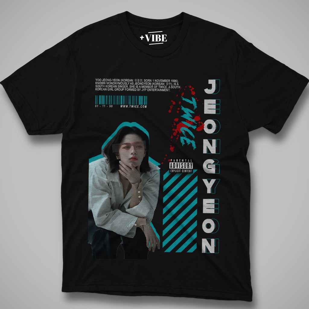 Kaos Hitam Streetwear Jeongyeon TWICE