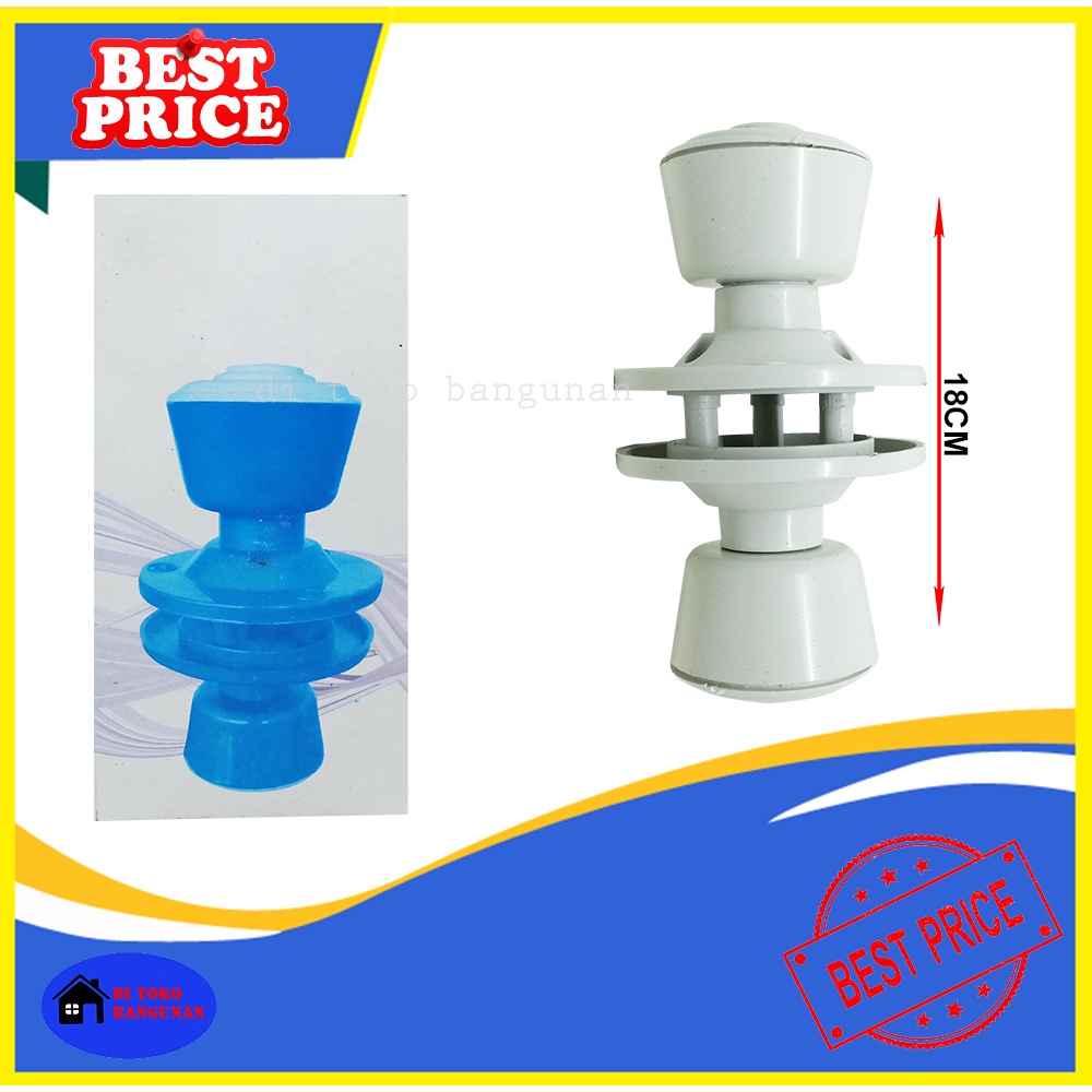 Tarikan Handle Pintu Kamar Mandi Bulat Pvc 1 Set Gagang pintu Bulet Plastik