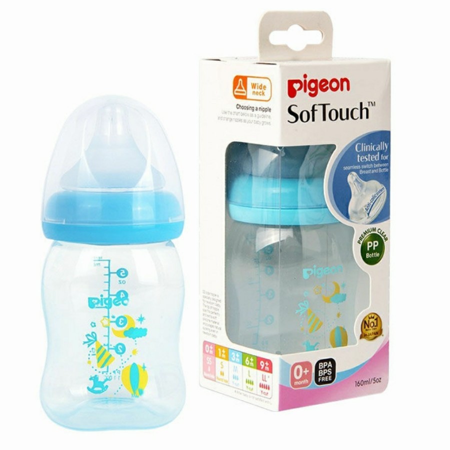 PIGEON BOTTLE PP CLEAR WIDE NECK 160ML