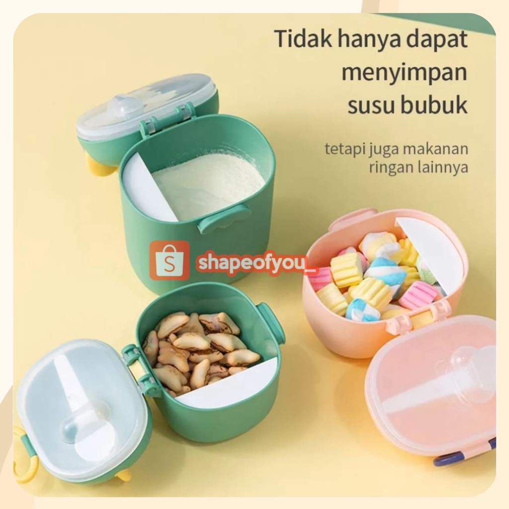 Kotak Tempat Susu Bubuk Bayi Anak 800 ml Besar Dino Snack Container Kotak Susu Anak Viral