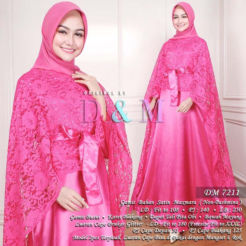 Gamis Pesta Brukat Brokat Brocade Cape Brukat Brokat Pesta Gamis Pesta Cape Brukat Pink Fanta