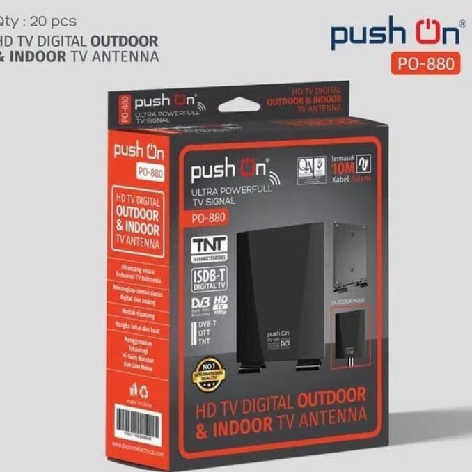 antena tv push on po-880 hd tv digital indoor outdoor anten