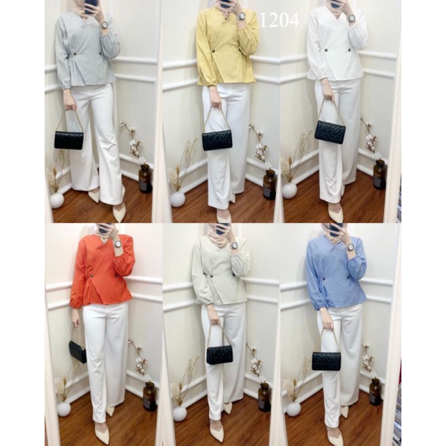 ASKA.ID - ZUNAIRA VNECK BLOUSE FASHION WANITA MUSLIMAH BAJU ATASAN MODEL KIMONO