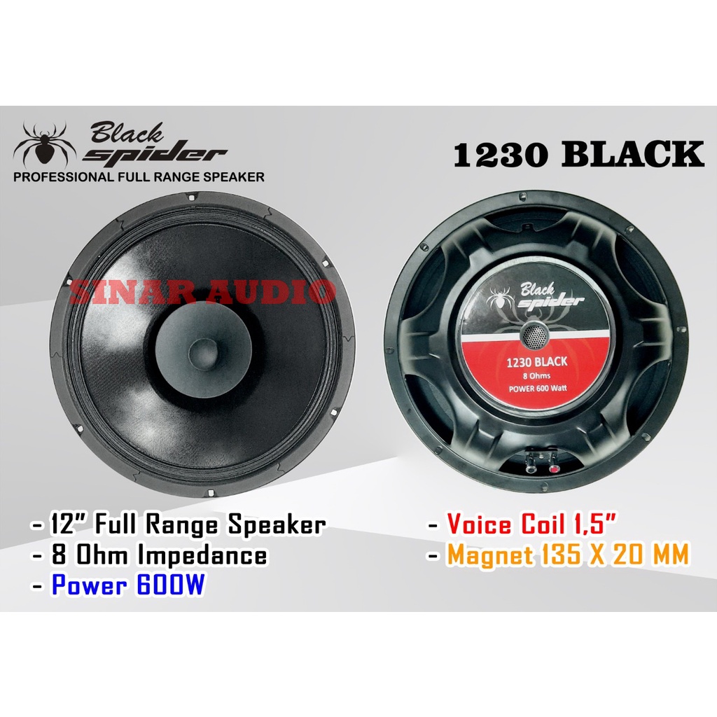 SPEAKER 12 INCH BLACKSPIDER BS 1230 BLACK - BLACK SPIDER BS1230 BLACK