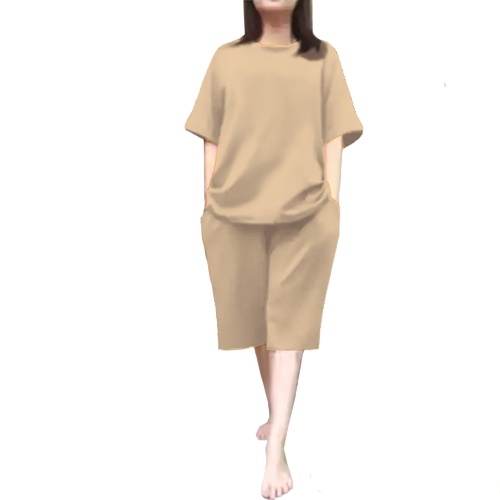 Setelan Wanita Kaos Oversize Polos Pendek Kulot Jumbo LD 110