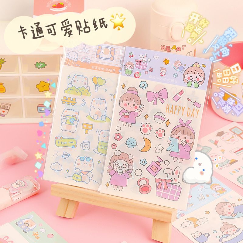 PAOPAO Stiker Aesthetic Decoratif Planner Journal Scrapbook Korea Cute Happy