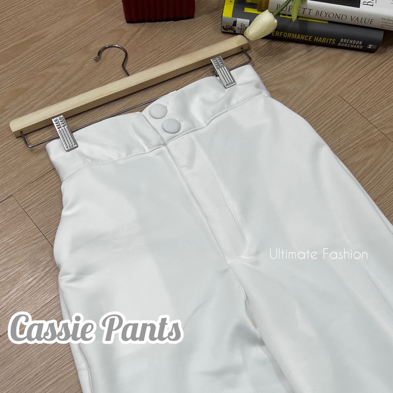 Cassie Basic Cullote Pants - Celana Kulot Scuba Import Premium - Cutbray Panjang  High Waist High Quality 873