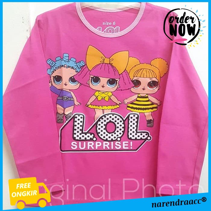  Kaos  Atasan Anak  Perempuan Cewek Karakter Lengan Panjang 