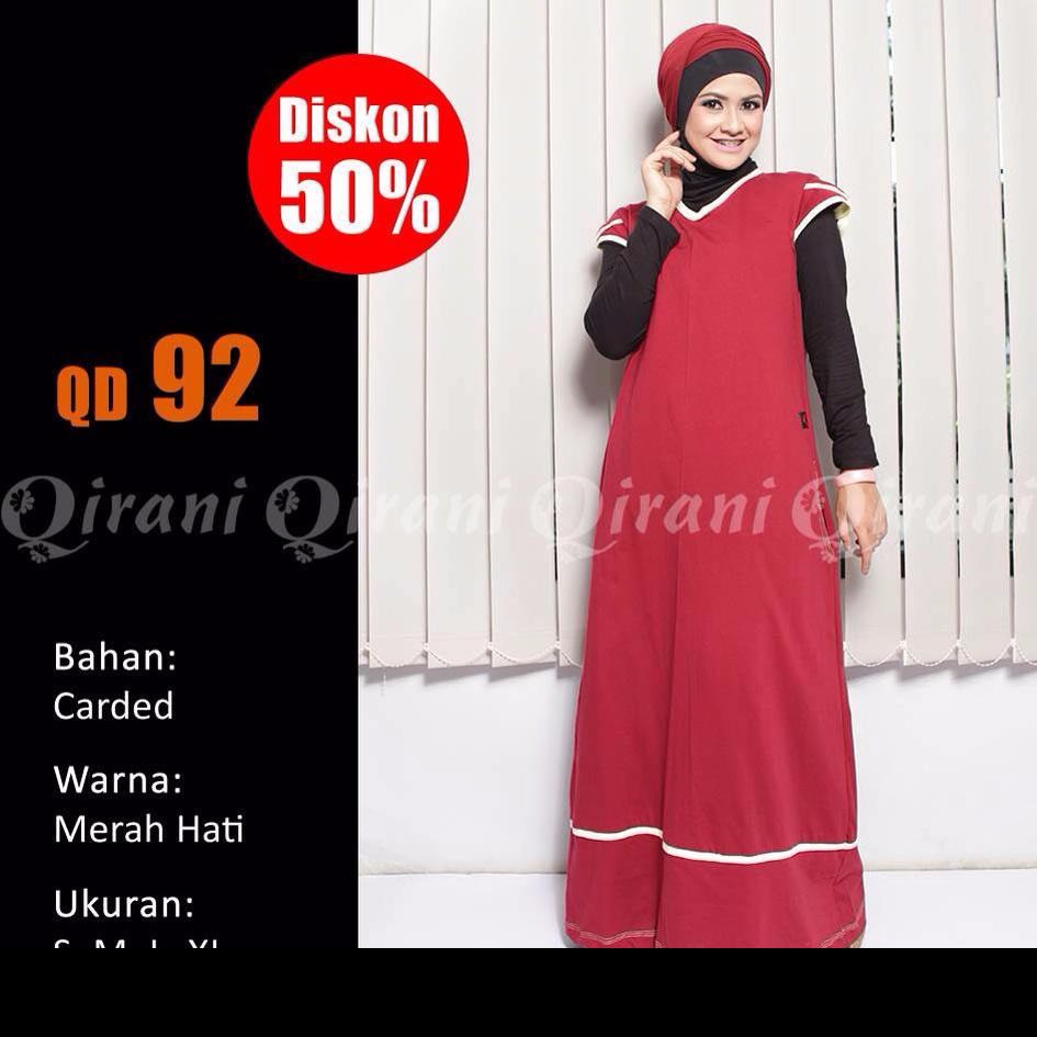 Qirani Gamis Qd 92 Baju Dress Terusan Syari Diskon 50 TERLARIS
