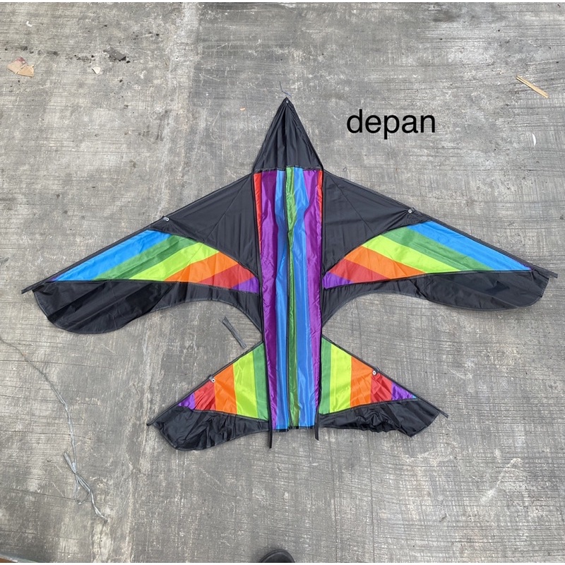 layang layang pesawat lipat kain besar