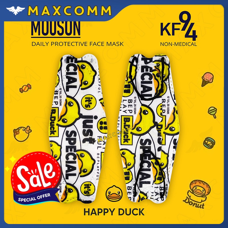 Masker Mouson KF94 Motif Happy Duck 4 ply isi 10 Masker Non Medis Sekali Pakai