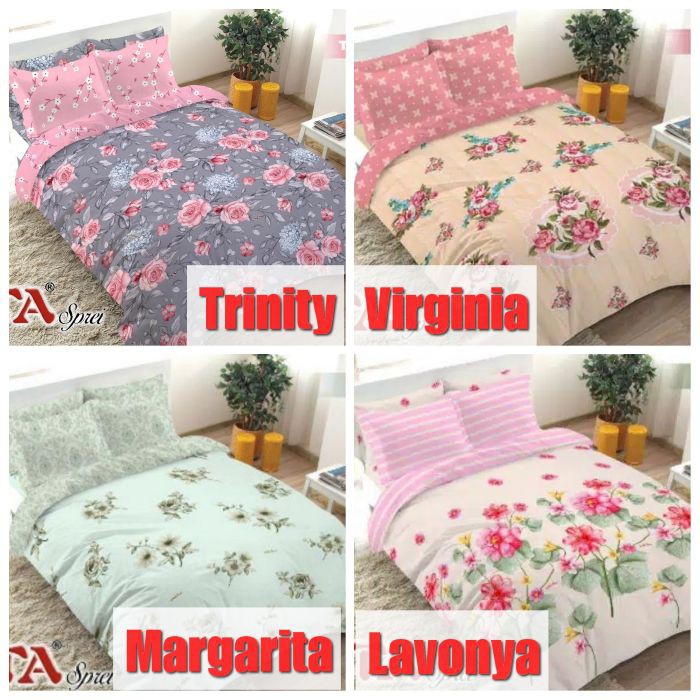 Bedcover Sprei Motif Bunga Fata King Queen Bed Cover Flower 180 160 X 200 Murah Terlaris Shopee Indonesia