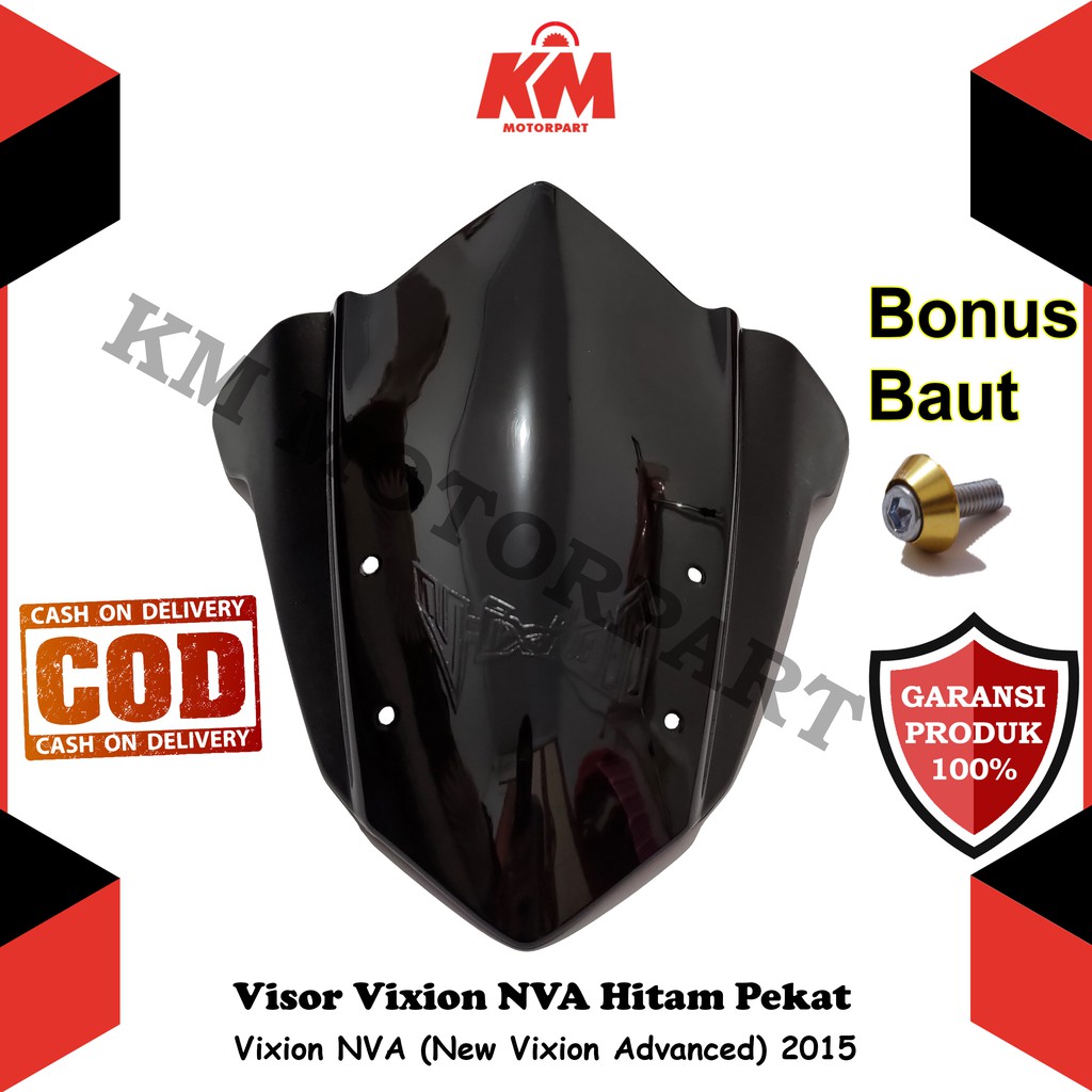 Visor Windshield Yamaha Vixion New NVA 2015 2016 2017 Hitam dan Bening Variasi Vixion New Nva