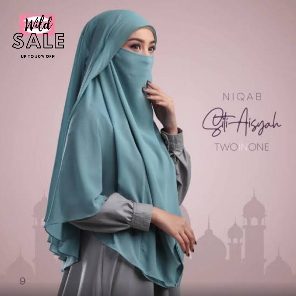 Khimar Niqob Ceruty 2 Layer SITI AMINAH