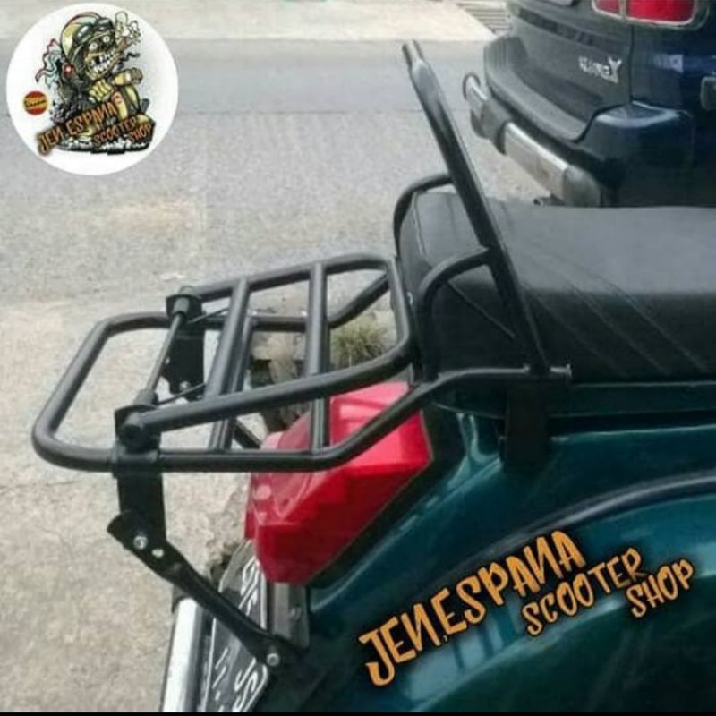 back rack  vespa px/exel vespa classic madrid hitam