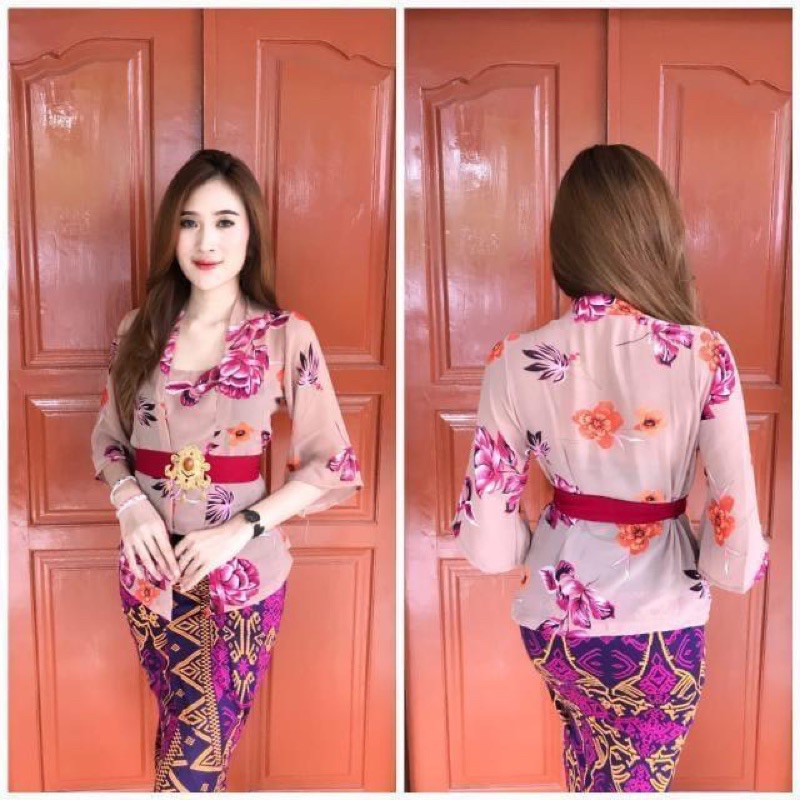 kebaya jadi sifon print bunga