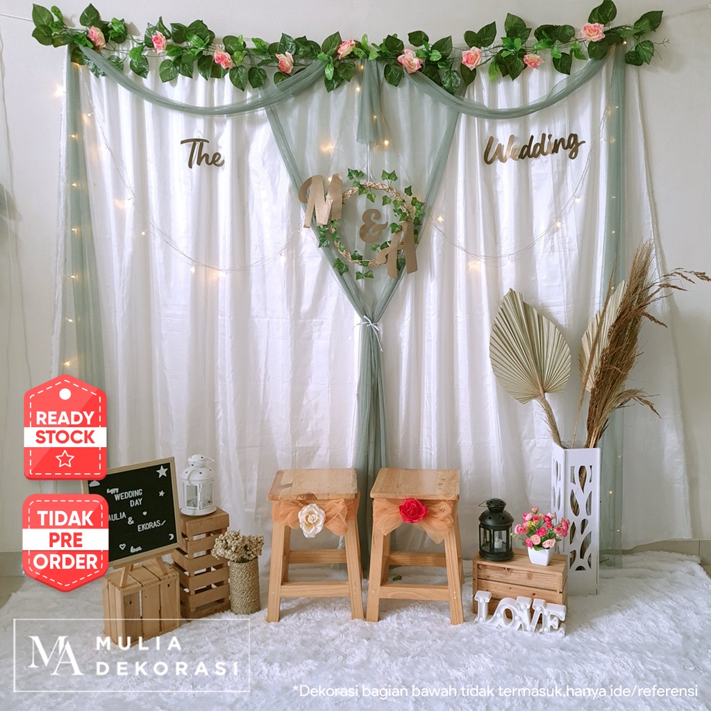 Dekorasi Lamaran Tunangan Backdrop Nikahan PhotoBooth DIY Akad Nikah Aqiqah Khitan Paket Mulia F