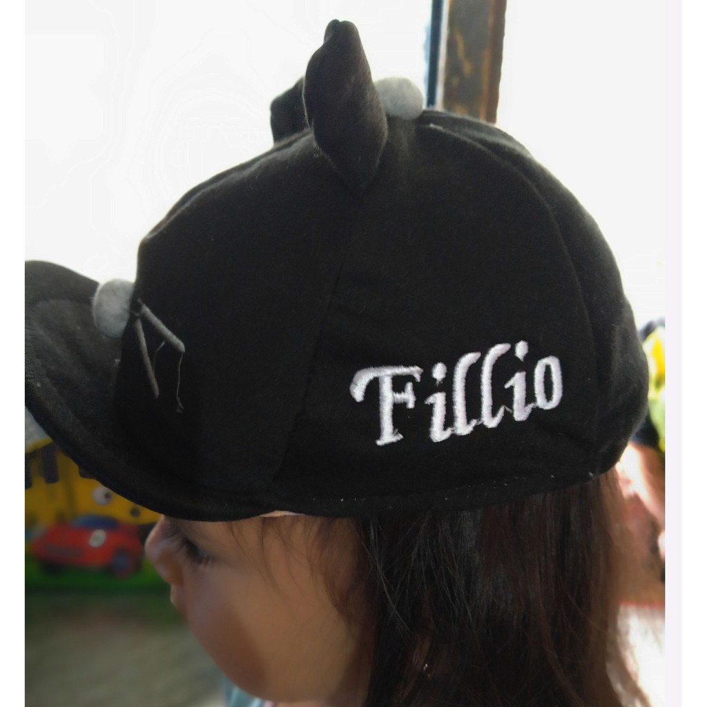 Topi bayi karakter kucing bisa pake nama sendiri