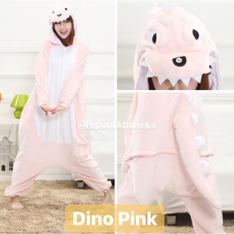 BAJU ONESIE DINOSAURUS HIJAU GREEN DINO KOSTUM COSPLAY