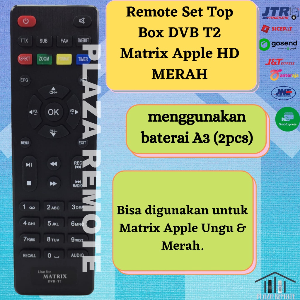 Remot / Remot Set Top Box DVB T2 Matrix Apple HD MERAH / ecer dan grosir