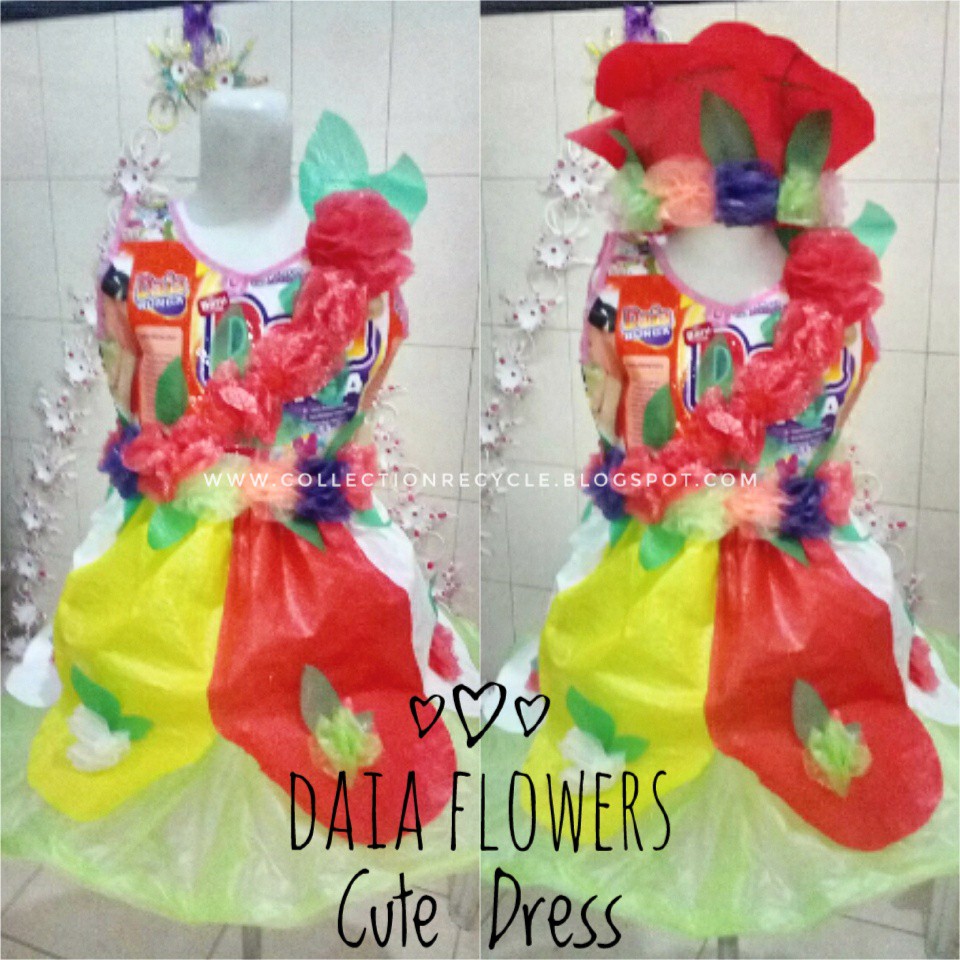 Daia Flower Cute Dress Baju Daur Ulang