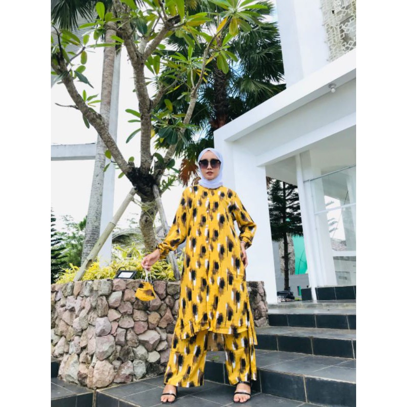 Setelan tunik kulot / rayon premium