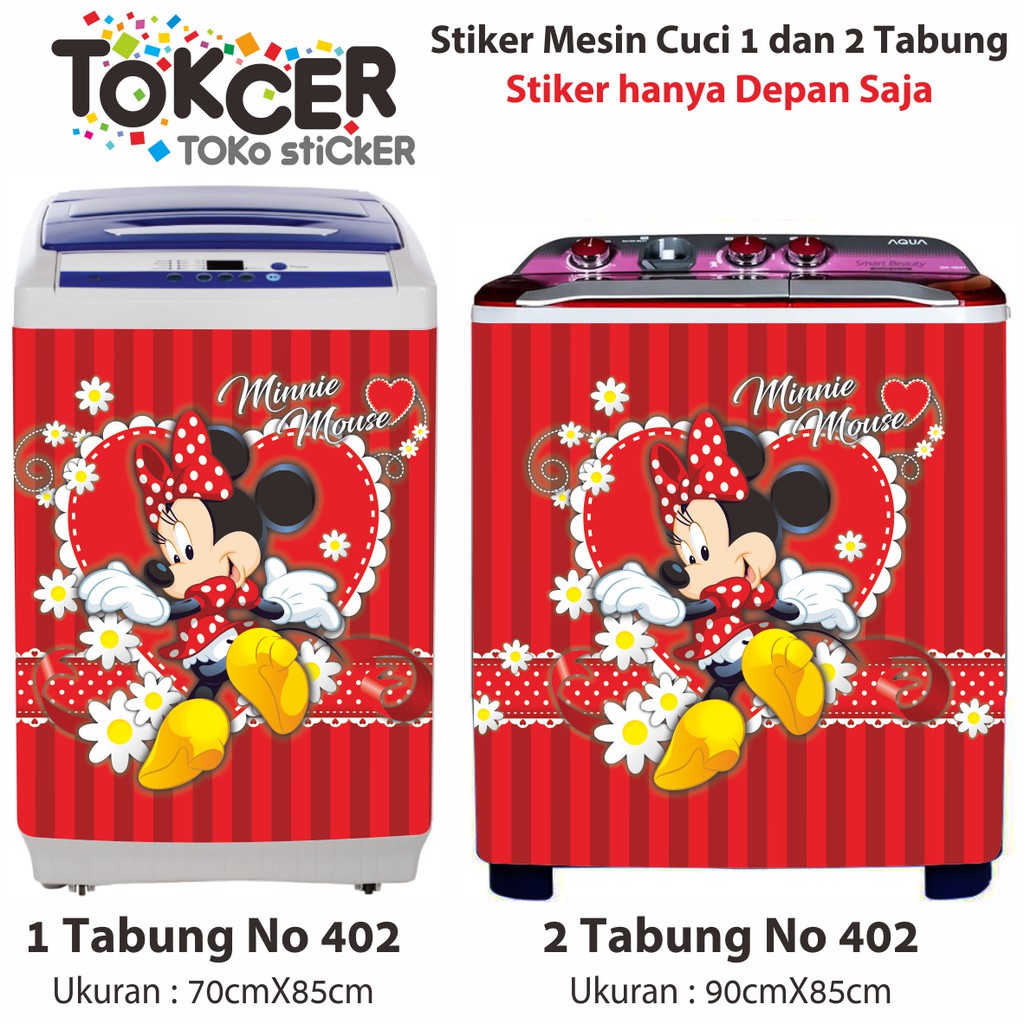 Stiker Mesin Cuci 1 dan 2 Tabung Miki dan Mini