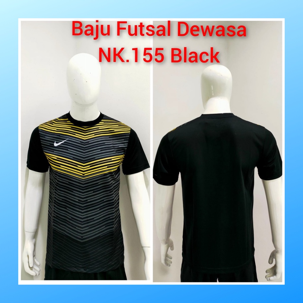 Kaos sepak bola pria jersey soccer club baju atasan wanita dewasa t-shirt seragam jersy outfit klub olahraga kostum jarsey futsal pakaian oblong sports suit apparel NK155 hitam