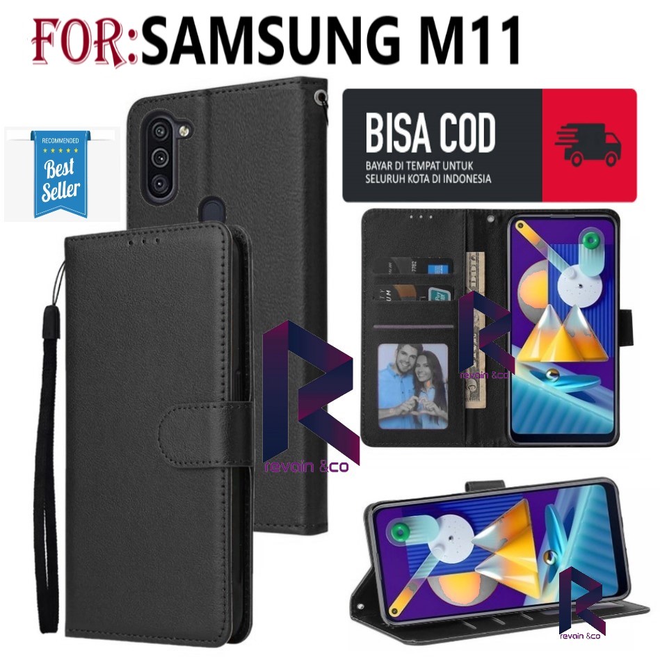 FLIP COVER SAMSUNG M11 FLIP WALLET LEATHER KULIT PREMIUM SARUNG BUKA TUTUP KESING HP FLIP CASE SAMSUNG M11