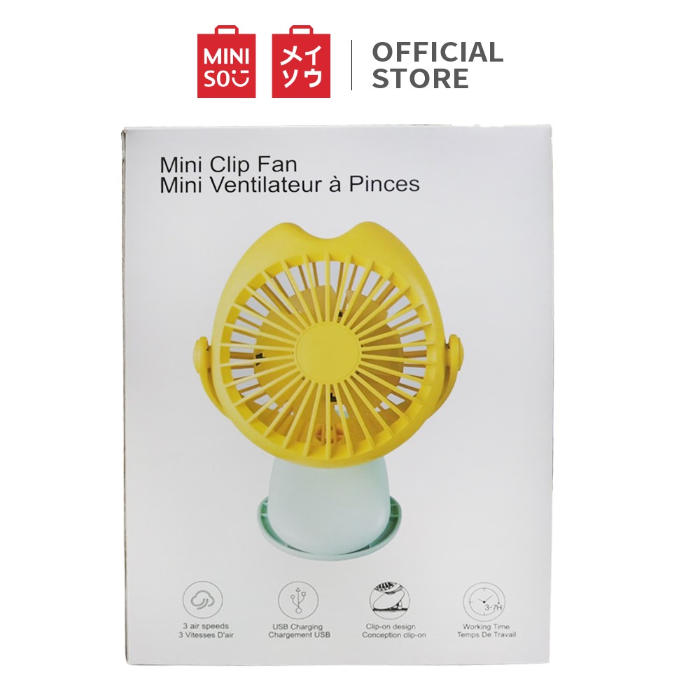 Miniso official Kipas dudukan Owl Clip Handheld portable mini Fan 1800mAh