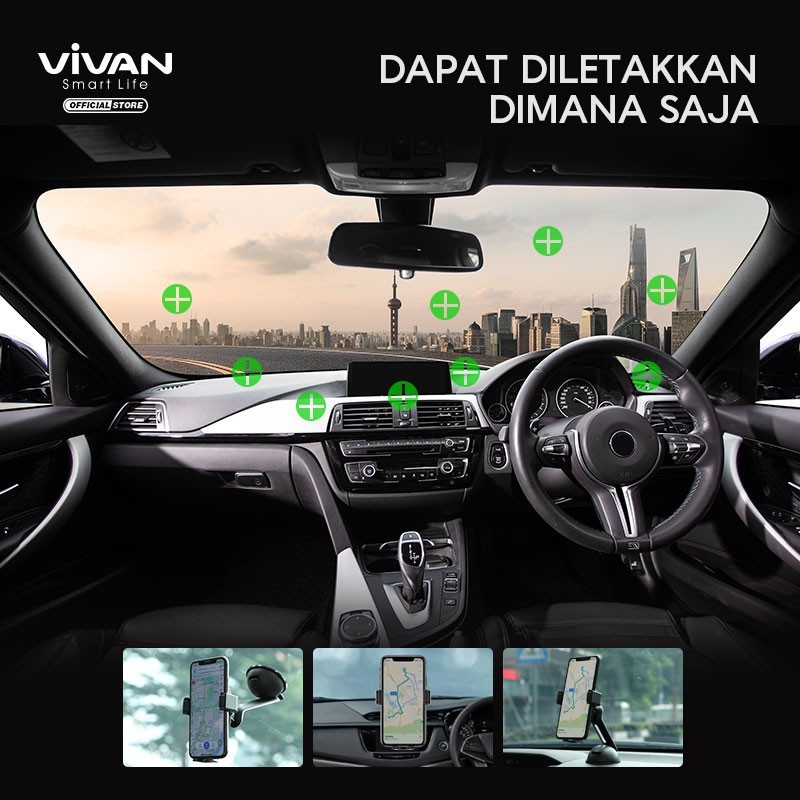 CAR HOLDER STAND MOBIL VIVAN CHS08 BISA DIKACA DASHBOARD , DASBOR MOBIL