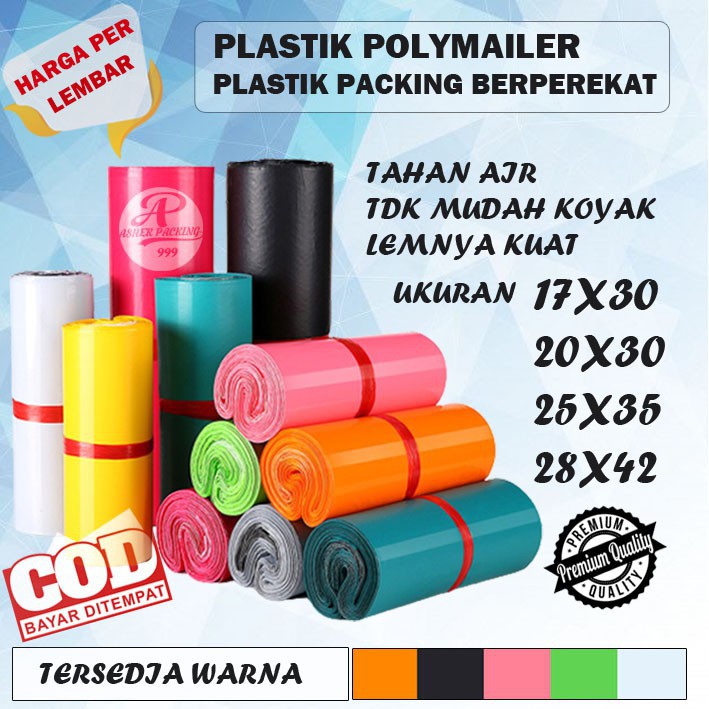 

READY AMPLOP PLASTIK POLYMAILER kecil sedang besar Kantong Packing Tebal Premium OLshop TERMURAH