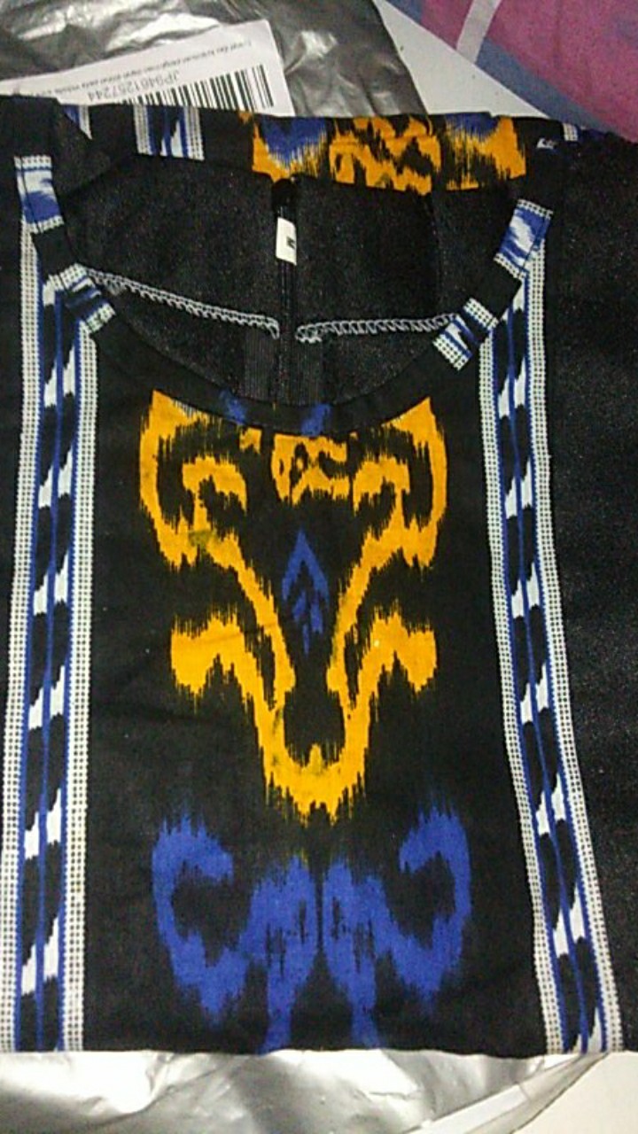 Blouse Batik Wanita Atasan Modern Lengan Panjang Motif Tenun